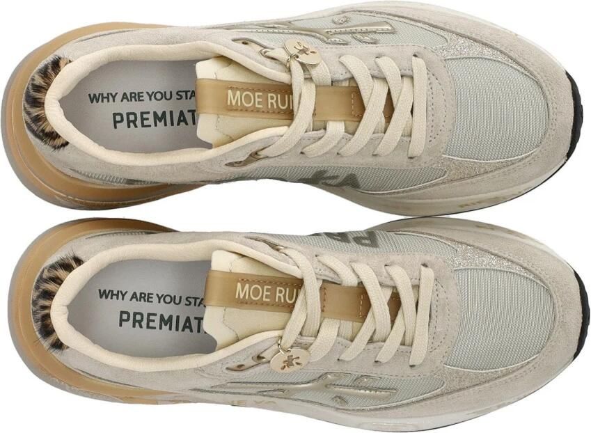 PREMIATA Lage Sneakers Dames Moerun-d Maat: 37 Materiaal: Suède Kleur: Beige - Foto 2