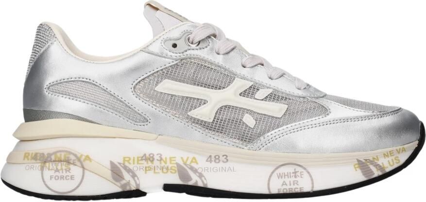 PREMIATA Lage Sneakers Dames Moerund Leer Zilver