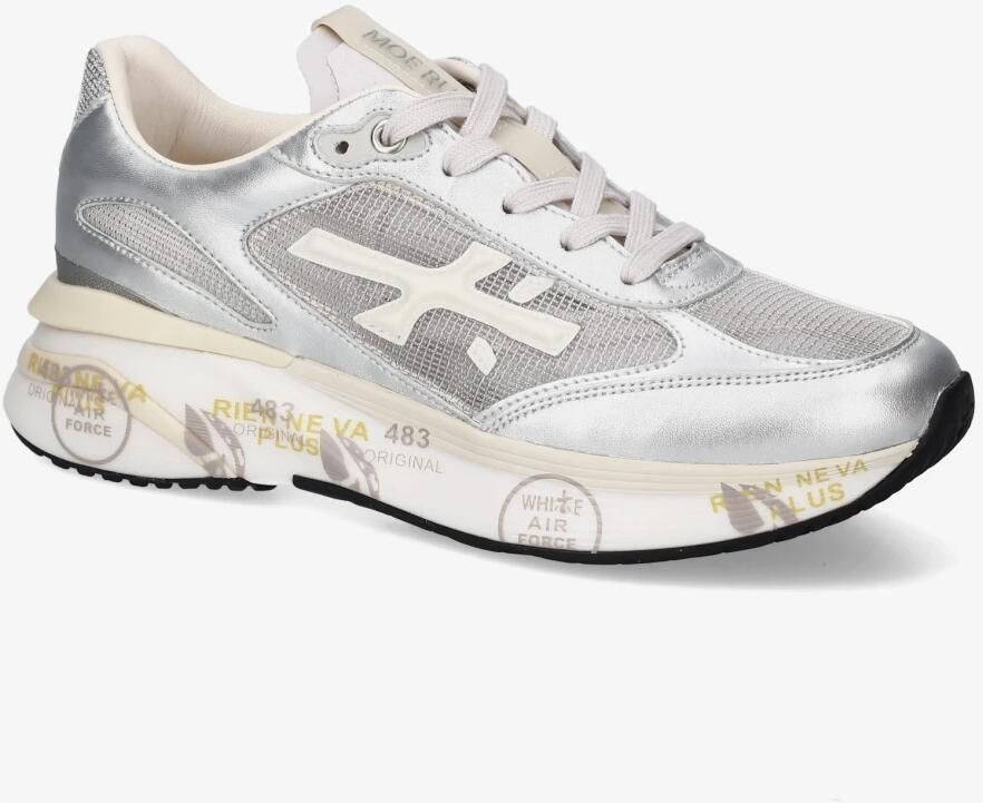 PREMIATA Lage Sneakers Dames Moerund Leer Zilver - Foto 2