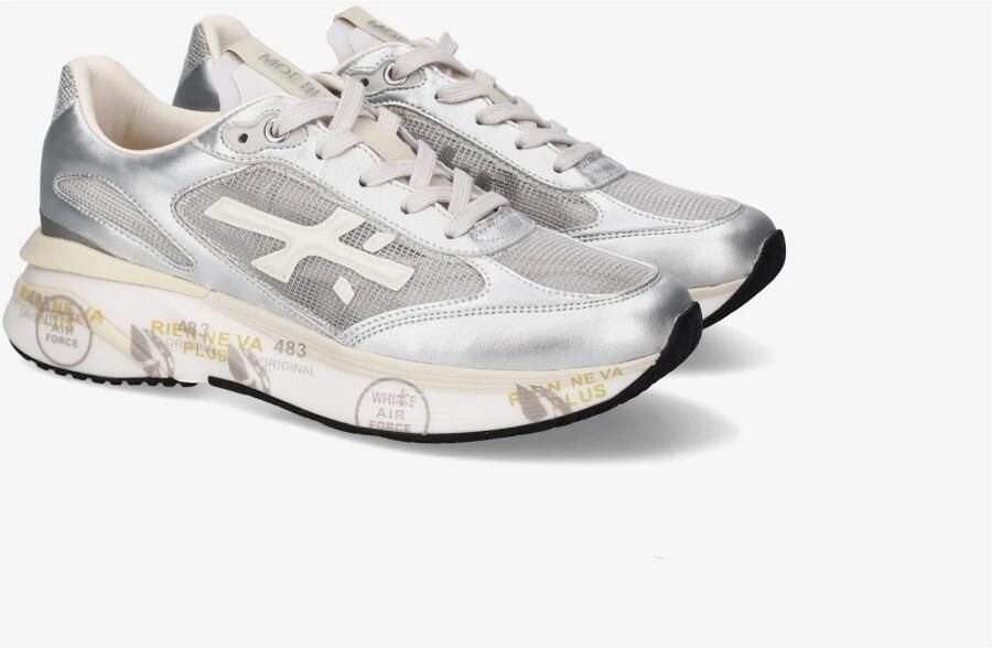 PREMIATA Lage Sneakers Dames Moerund Leer Zilver - Foto 5