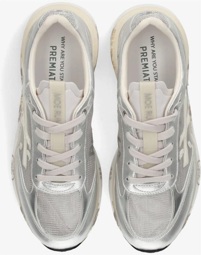 PREMIATA Lage Sneakers Dames Moerund Leer Zilver - Foto 3