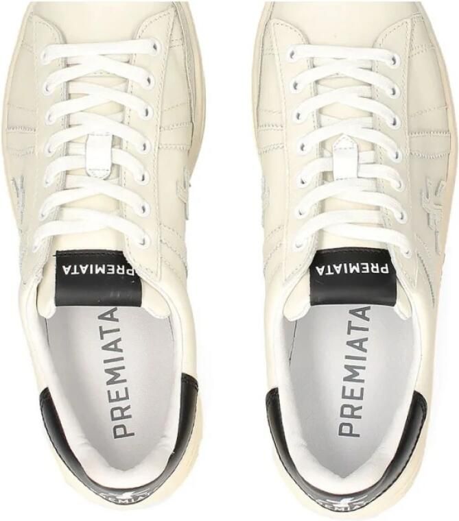 Premiata Witte Leren Unisex Sneakers White Heren