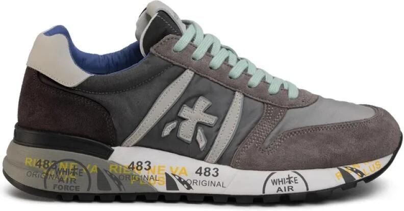 Premiata Grijze Lander Sneakers met Gekleurde Zool Multicolor Heren