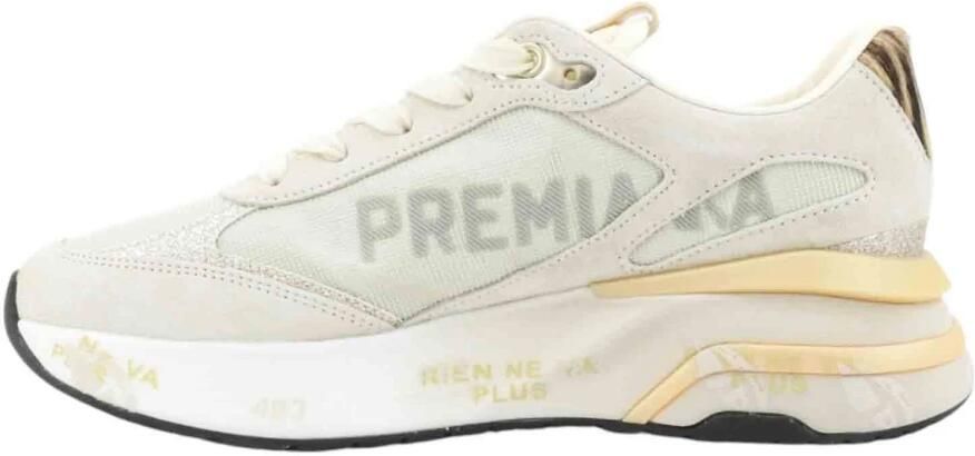 PREMIATA Lage Sneakers Dames Moerun-d Maat: 37 Materiaal: Suède Kleur: Beige - Foto 5