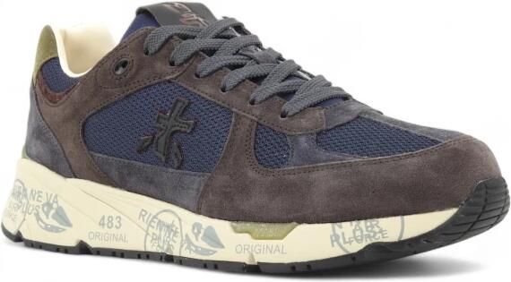 Premiata Bruin Blauwe Sneakers Stijlvol en Comfortabel Brown Heren