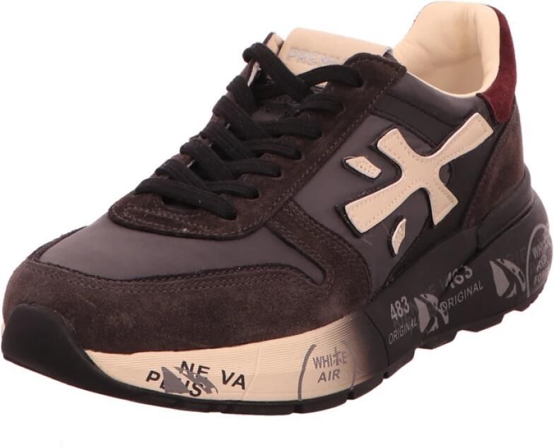 Premiata Grijze Sneakers met Suède Inzetstukken