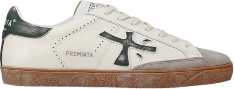 Premiata Steven Logo Groene Sneakers White Heren - Foto 2