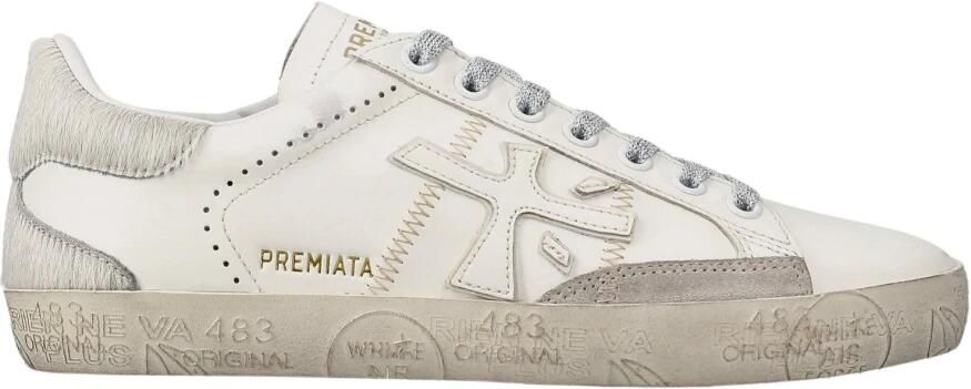 Premiata Leren Sneakers met Logo Inzetstukken