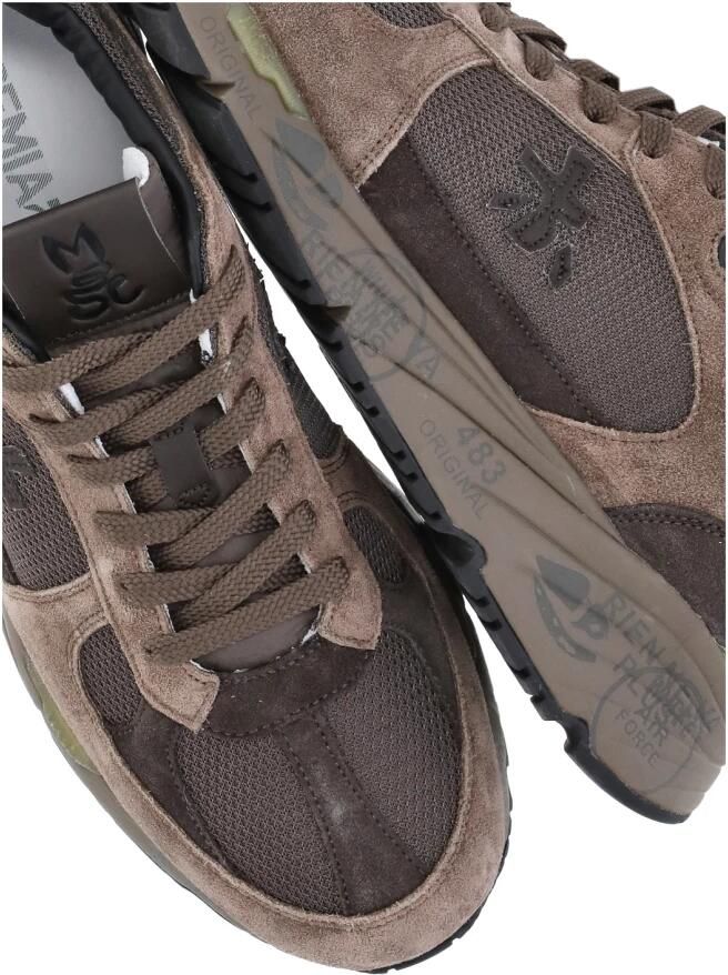 Premiata Witte Bruine Sneakers Ronde Neus Logo - Foto 2