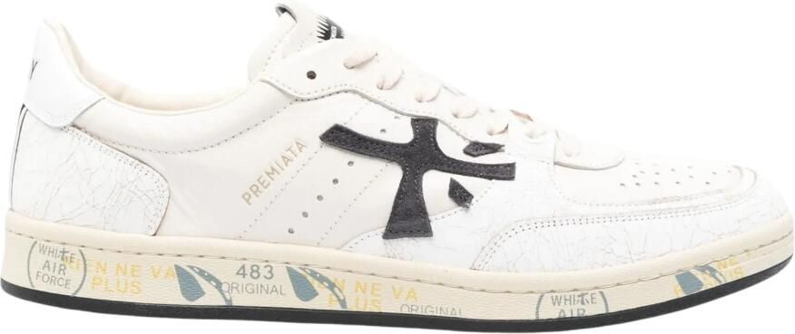 Premiata Witte leren sneakers met logoprint - Foto 2