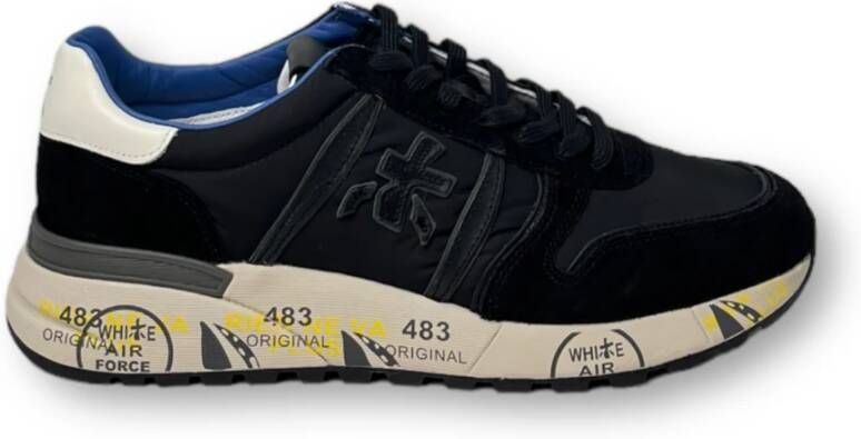 Premiata Zwarte Sneakers met Iconisch Logo en Suède Details Black Heren