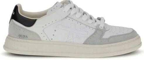 Premiata Logo Sneakers met Suède Bovenwerk en Rubberen Zool White Heren
