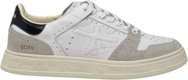 Premiata Logo Sneakers met Suède Bovenwerk en Rubberen Zool White Heren