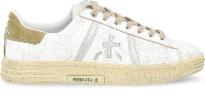 Premiata Russell 6746 Leren Sneaker Wit Groen White Heren