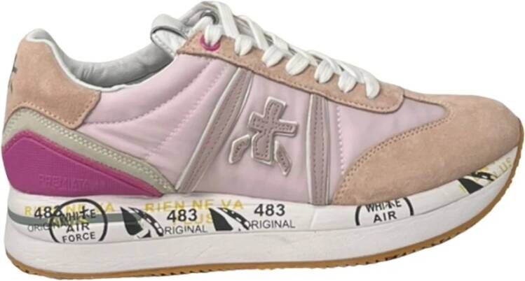 Premiata Geveterde sneakers voor casual glam look Pink Dames