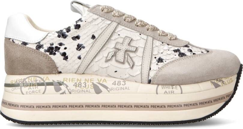 Premiata Stijlvolle sneakers met krokodilleneffect voor dames Beige Dames - Foto 4