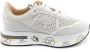 Premiata Sneakers van geperforeerde stof en suède Beige Dames - Thumbnail 8