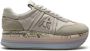 Premiata Suede Logo Sneakers Reguliere Pasvorm Rubberen Zool Beige Dames - Thumbnail 8