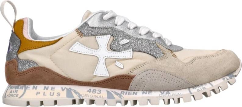 Premiata Stijlvolle leren sneakers voor vrouwen Beige Dames