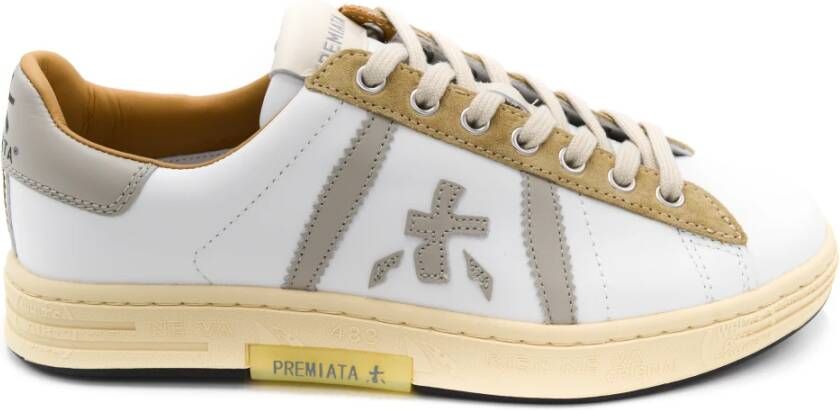 Premiata Tijdloze leren sneakers met kleurrijke details White Heren