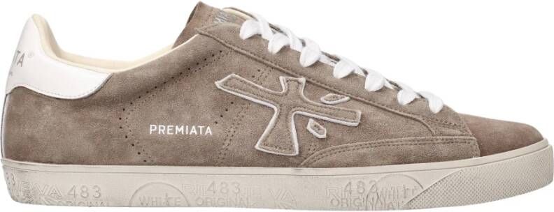 Premiata Iconische en avant-gardistische grijze suède sneakers Brown Heren