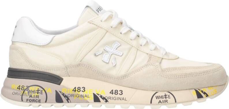 Premiata Hoogwaardige leren sneakers in ivoor Multicolor Heren - Foto 5