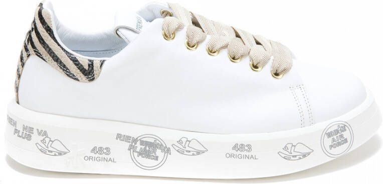 Premiata Stijlvolle Sneakers met Unieke Mix van Materialen White Dames