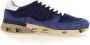 Premiata Zachte suède en nylon sneakers met aangepaste logo zool Blauw Heren - Thumbnail 12