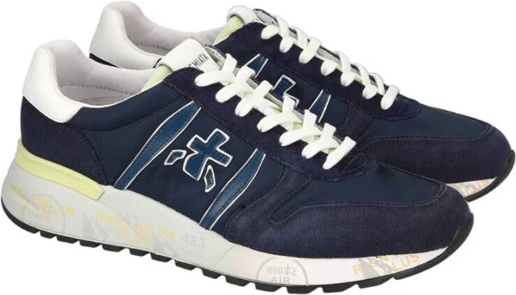 Premiata Blauwe Suède Sneakers Stijlvolle Look Blue Heren