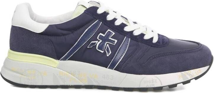 Premiata Blauwe Suède Sneakers Stijlvolle Look Blue Heren