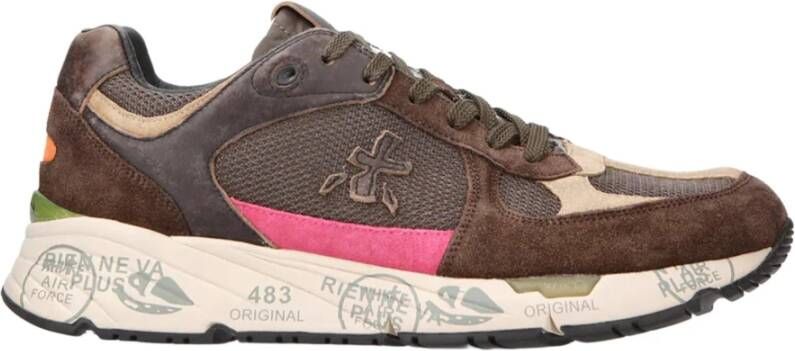 Premiata Vintage Sneakers met Levendige Details Brown Heren