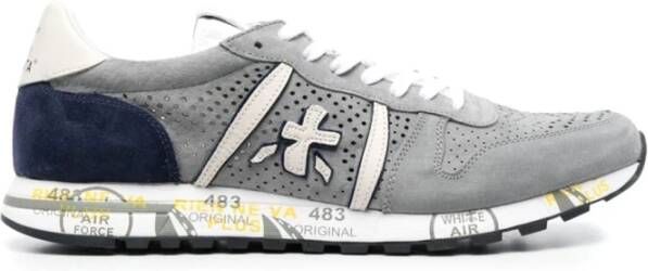 Premiata Eric 6141 Retro-geïnspireerde herenleren sneakers Gray Heren