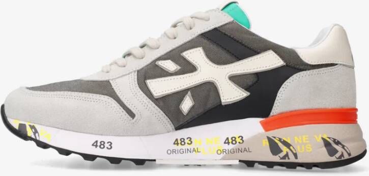 Premiata Mick 6166 Sneakers in Donkergrijs met Kleurrijk Detail Gray Heren