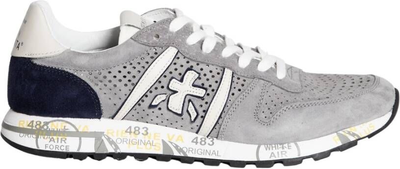 Premiata Eric 6141 Retro-geïnspireerde herenleren sneakers Gray Heren