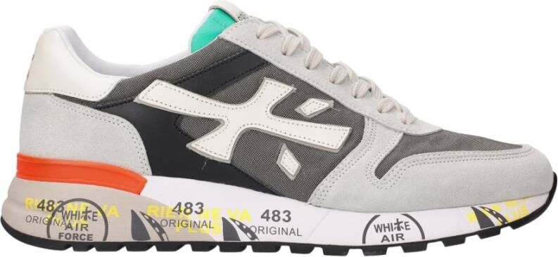 Premiata Mick 6166 Sneakers in Donkergrijs met Kleurrijk Detail Gray Heren