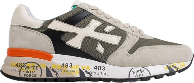 Premiata Mick 6166 Sneakers in Donkergrijs met Kleurrijk Detail Gray Heren