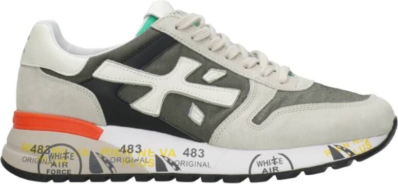 Premiata Mick 6166 Sneakers in Donkergrijs met Kleurrijk Detail Gray Heren