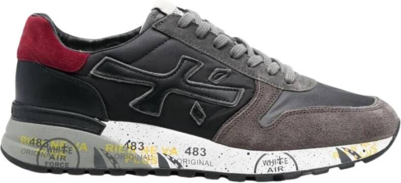 Premiata Zwarte Sneakers met Leren Voering en Rubberen Zool Zwart Heren