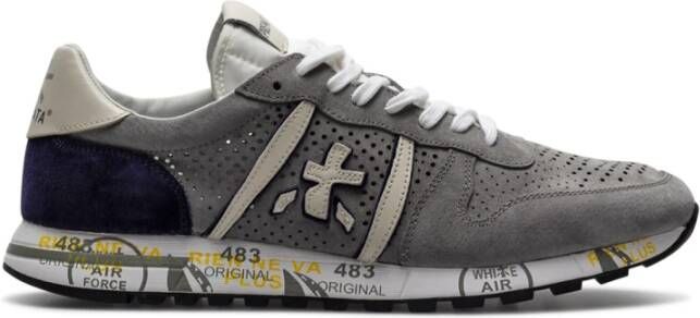 Premiata Eric 6141 Retro-geïnspireerde herenleren sneakers Gray Heren