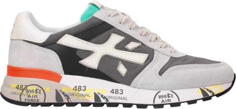 Premiata Mick 6166 Sneakers in Donkergrijs met Kleurrijk Detail Gray Heren