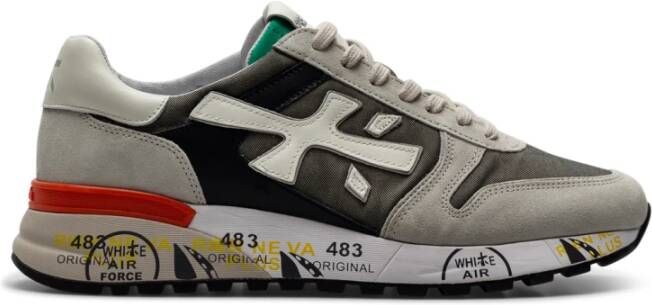 Premiata Mick 6166 Sneakers in Donkergrijs met Kleurrijk Detail Gray Heren