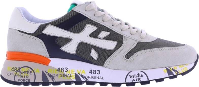 Premiata Mick 6166 Sneakers in Donkergrijs met Kleurrijk Detail Gray Heren