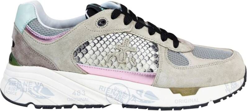 Premiata Mased Sneakers Vintage Silhouet met Levendige Details Beige Dames