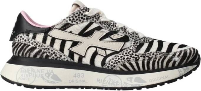 Premiata Sneakers met zebraprint en leren detail