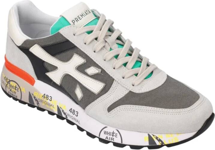 Premiata Mick 6166 Sneakers in Donkergrijs met Kleurrijk Detail Gray Heren