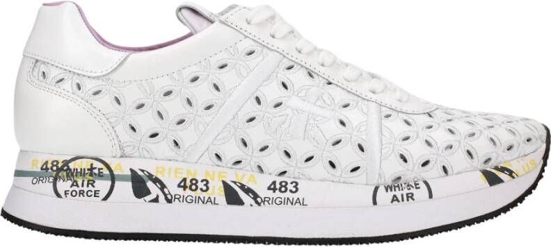 Premiata Geperforeerde Leren Sneakers White Dames