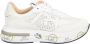 Premiata Sneakers van geperforeerde stof en suède Beige Dames - Thumbnail 5