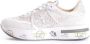 Premiata Sneakers van geperforeerde stof en suède Beige Dames - Thumbnail 10