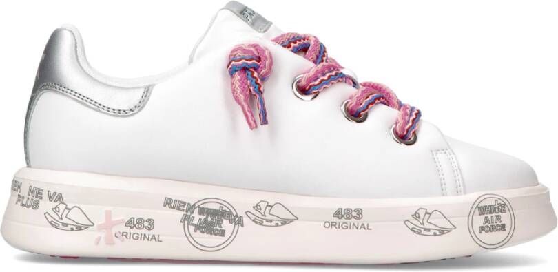 Premiata Witte Leren Sneakers met Unieke Zool Details White Dames