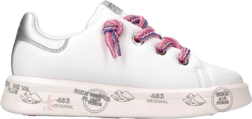 Premiata Witte Leren Sneakers met Unieke Zool Details White Dames